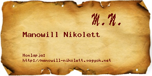 Manowill Nikolett névjegykártya